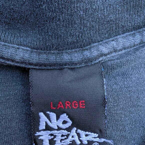 Vintage Y2K No Fear T-Shirt Men's L Black Game7 Graphic Pullover Retro Crew Neck - Picture 4 of 10